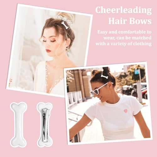 Aiyorse 6Pcs Bone Hair Clips, White Dog Bone Alligator Hairpins