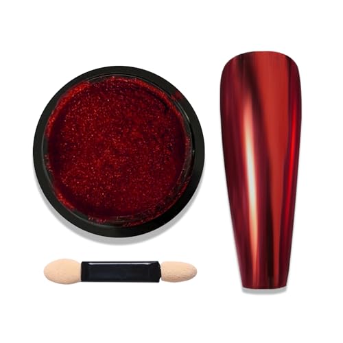 Gyraolvant Red Chrome Nail Powder Metallic Mirror Effect Pigment Art