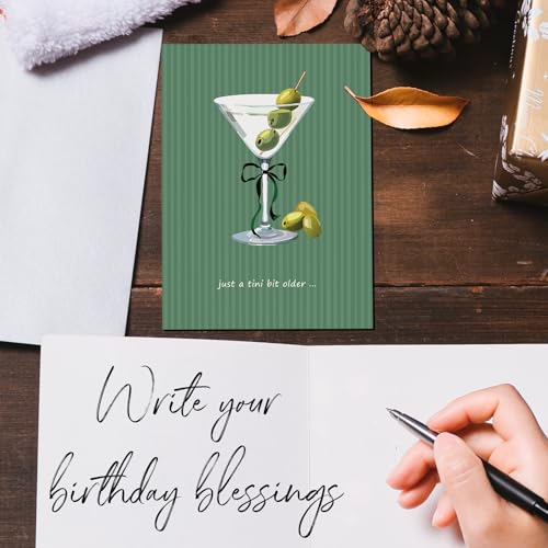 Espresso Martini Birthday Card - Green-Tini Funny Coffee Cocktail Greeting