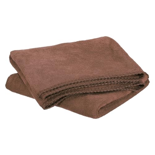 HARFINGTON Microfiber Cleaning Cloths, 24" x 12" Brown Absorbent Rags (2 Pack)