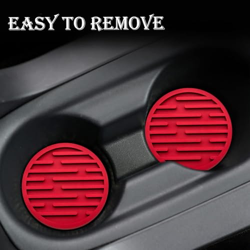 Anti-Slip Silicone Car Coaster Set - 2.75 Inch Drink Holder for Cars