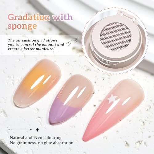 JODSONE Cushion Painting Gel Polish Set with Sponges and Grabbing Pen