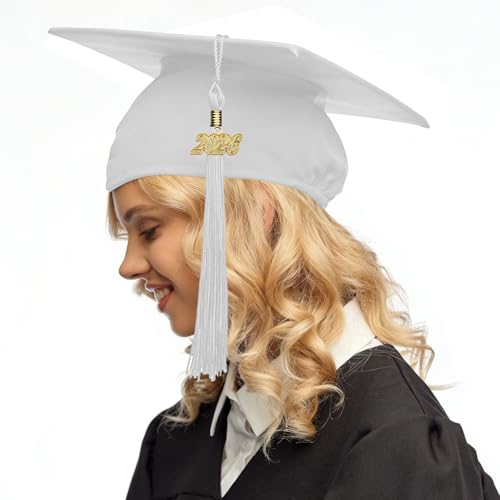 Matte Black Graduation Cap with Tassel - Adjustable for Adults