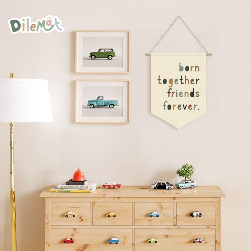 Born Together Friends Forever Linen Nursery Pennant Banner 20x30