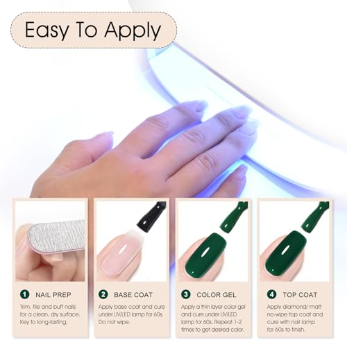 Venalisa Emerald Green Gel Nail Polish Hema-Free Soak Off UV LED