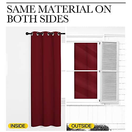 NICETOWN Burgundy Red Blackout Curtain Panel - 42" x 45" Grommet