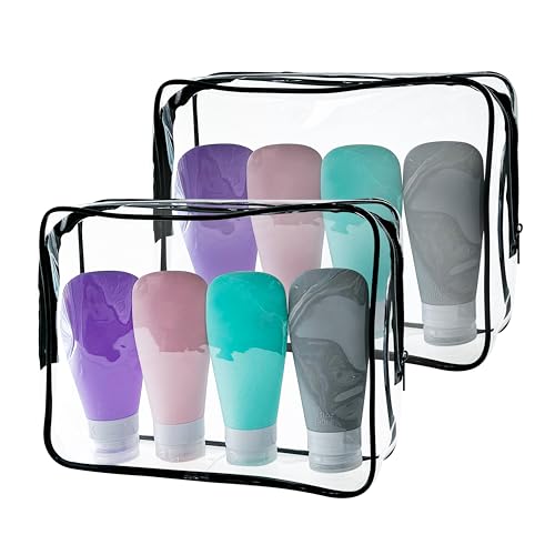 2-Pack Large Clear TSA Approved Toiletry Bag & Makeup Pouch