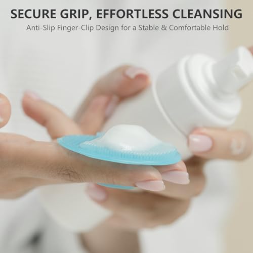 BEAUTAIL Silicone Face Scrubber 4-Pack - Gentle Exfoliating Facial Cleansing Brush for Sensitive Skin