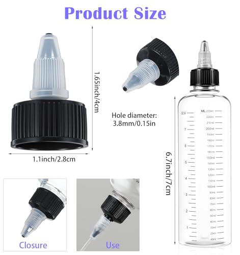 Hair Applicator Bottles 2-Pack Squeeze Root Dye & Oil Dispenser