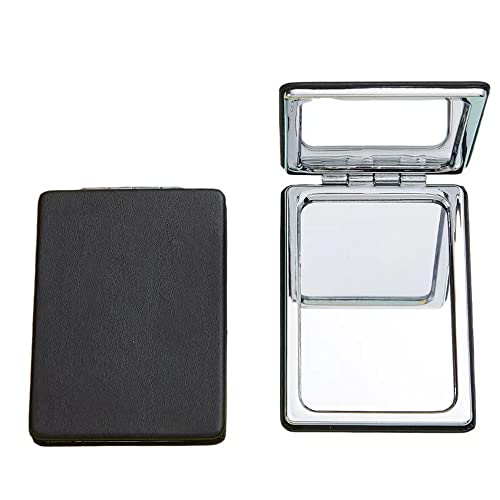 BIMIGET Compact Pocket Mirror, Black Double-Sided Travel Makeup Mirror