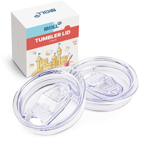 2.73-2.75in Skinny Tumbler Lid-2 Pack Sealing Slider Replacement Lids Spill Proof Splash Resistant