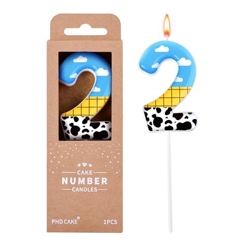 2.76 Inch Number 2 Birthday Candle - Cartoon Style Party Decor