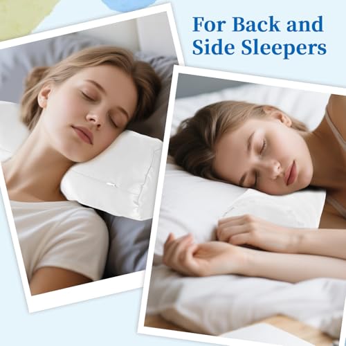 White Satin Neck Bolster Pillow Covers 2-Pack - Breathable, Zippered, 18x6 Inch