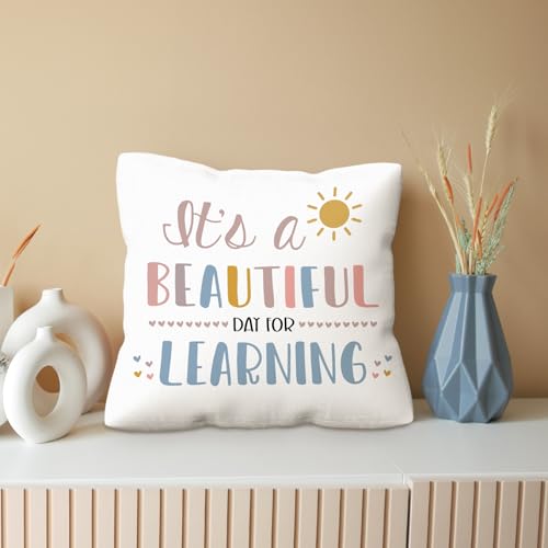 Beautiful kdqua Boho Classroom Pillow Covers 18x18 - Read Corner Decor, Gift for Teachers & Students
