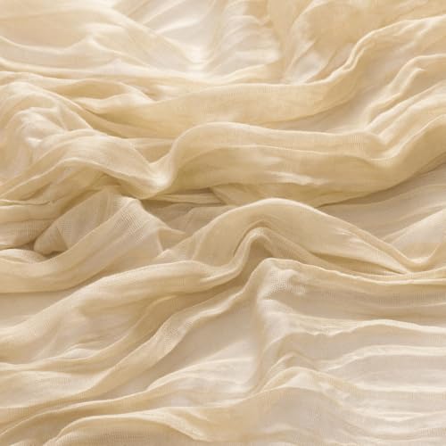 Champagne Cheesecloth Table Runner 13ft Boho Rustic Decor - MLMW