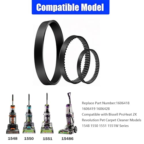 6-Pack Vacuum Cleaner Belts for Bissell ProHeat 2X Revolution