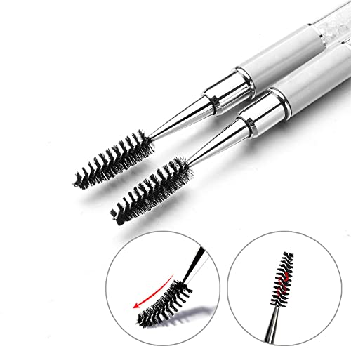 SKYPIA Mascara Brush and Eyelash Comb with Cap White
