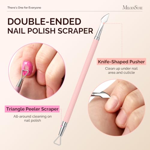 MelodySusie Cuticle Pusher and Nail Polish Scraper Set - Stainless Steel