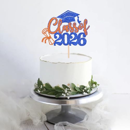 Class of 2026 Graduation Cake Topper - Glittery Congrats Cap