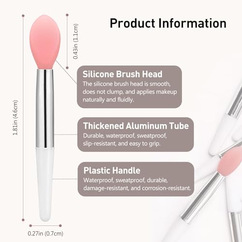 Kootinn Silicone Lip Brush Set, 15 Pcs Lipstick Applicators