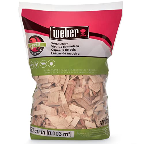 Weber Apple Wood Chips for Smoking, 2 lb Bag (192 cu. in.)