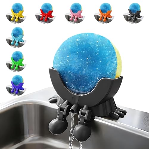 Black Hanging Sponge Holder with Drainage for Kitchen Sink - ZUIITVPC