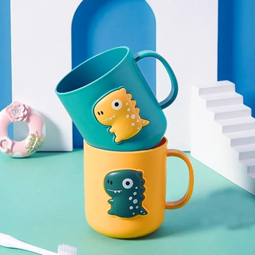 Cute Yellow Dinosaur Toothbrush Cup - Portable Drinking Holder