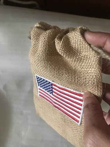 Patriotic Jute Burlap Drawstring Bag - Versatile Gift Pouch