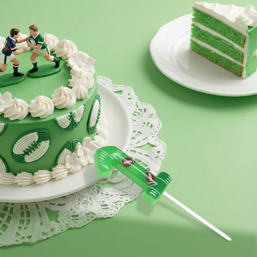 Football Birthday Candle - Green Number 1 Cake Topper Decoration