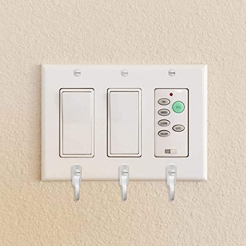 Chanvoo Light Switch Plate Hooks, 3 Pack White Wall Mounted Utility Hooks