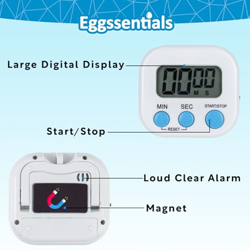 Eggssentials Digital Kitchen Timer with Backlight & Loud Alarm - 1 Pack