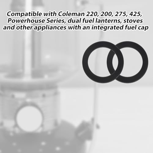 12pcs No.2 Fuel Cap Seals for Coleman 220 Lanterns, Black Fluorine Rubber Lanterns and Stoves Fuel Cap Replacement