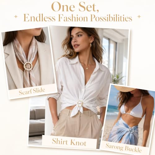 10 Pcs Scarf Rings and Shirt Clips for Women - Fashion Cinch Clips