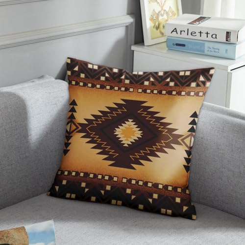 Emvency 18x18 Inch Southwestern Throw Pillow Cover - Soft Velvet