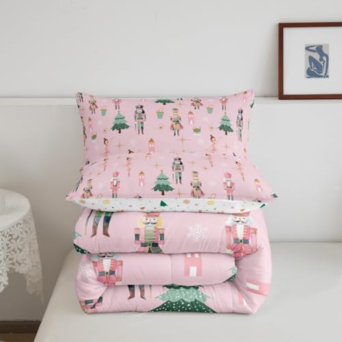 Pink Christmas Bedding Set Queen Size for Kids & Girls - Feelyou