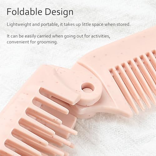 Kootinn 4-Piece Wheat Straw Foldable Hair & Makeup Travel Comb