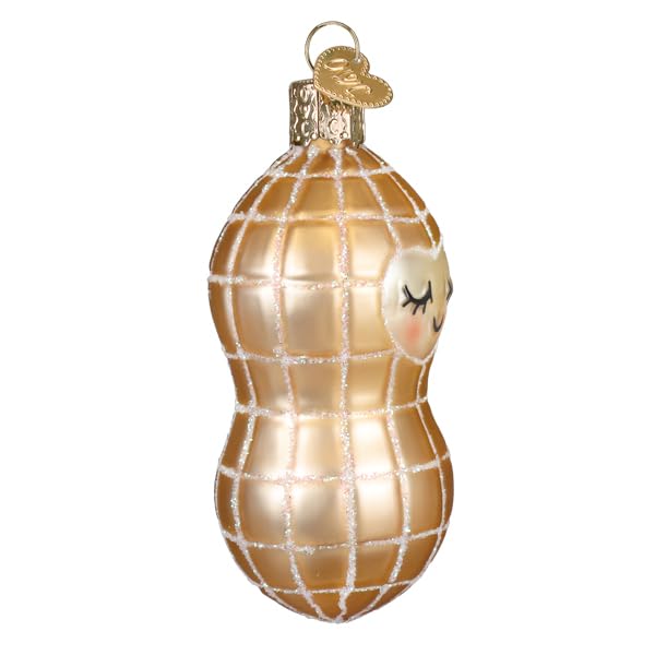 Little Peanut Glass Blown Ornament for Christmas Tree - Handcrafted Holiday Decoration