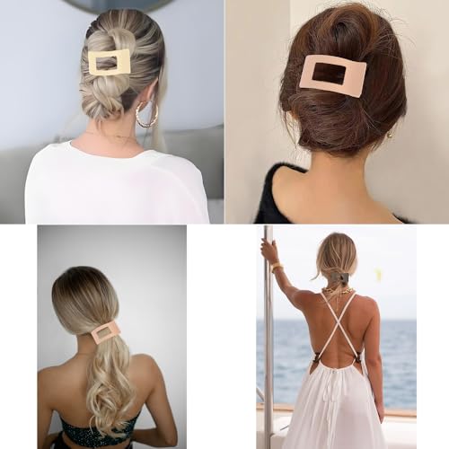 FASOTY Large Flat Hair Claw Clips for Thick Hair, 5 Pack Matte No Slip
