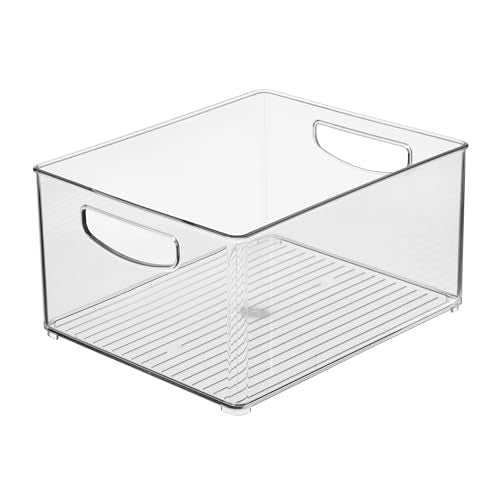 iDesign Stackable Storage Bin - Organize Pantry, Fridge, or Freezer, Set of 4, Clear, Made in USA