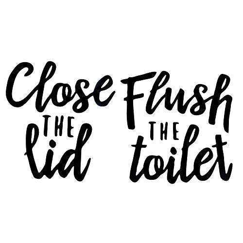 Funny Toilet Seat Sticker Decals - 2 Pack Waterproof Bathroom Reminder