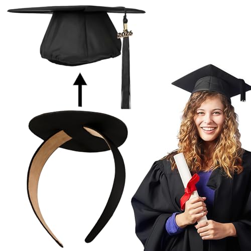 ZEYER Graduation Cap Headband Insert - Anti-Fall Black Hair Band