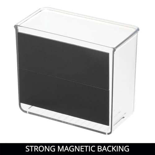 iDesign Magnetic Organizer Bins, Small Clear Storage for Laundry, 4-Pack