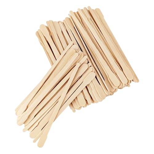 Wooden Wax Applicator Sticks 100 Pack for Eyebrow and Facial Hair Removal