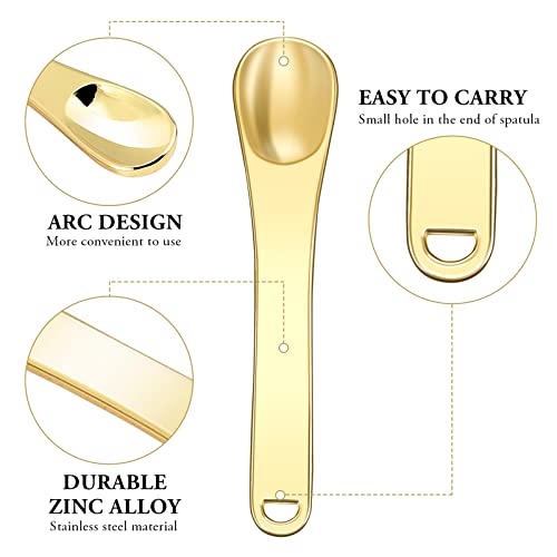 WLLHYF Mini Metal Makeup Spatula - 3 Pack Reusable Cosmetic Scoop for Face Mask and Cream