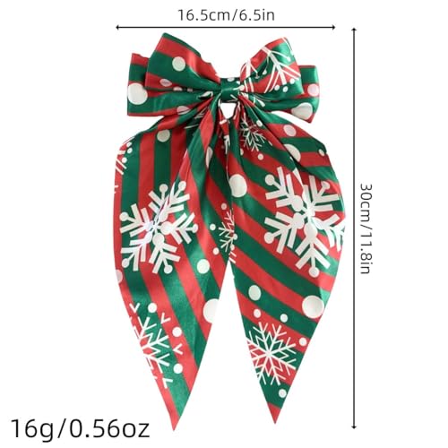 LINMEIZAI Christmas Hair Bows for Women, Big Long Tail Bow Hair Clips