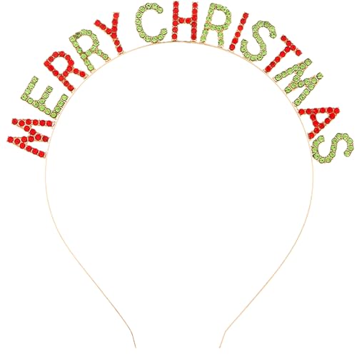 Merry Christmas Rhinestone Headband Holiday Party Hair Accessory