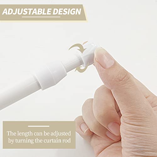 Kyuionty 4-Pack Spring Tension Rods, Adjustable 9.8-15.7 Inch White