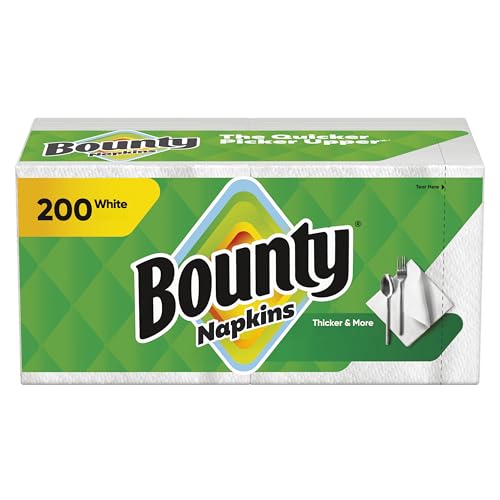 Bounty White Paper Napkins 200 Count Quilted Mealtime Essentials