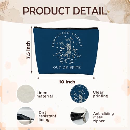 Gothic Skeleton Makeup Bag Waterproof Canvas Cosmetic Pouch