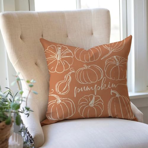 PANDICORN Fall Throw Pillow Covers Set of 4 - 18x18 Pumpkin Decor